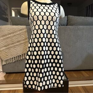 Banana Republic Black and White Honeycomb Mini Dress